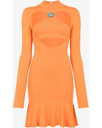Roberto Cavalli - Cut-Out Flared Mini Dress - Lyst