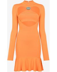 Roberto Cavalli - Cut-Out Flared Mini Dress - Lyst