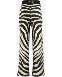 Roberto Cavalli - Zebra-print Silk Trousers - Lyst