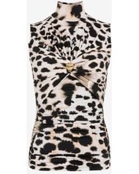 Roberto Cavalli - Leopard-print Sleeveless Top - Lyst