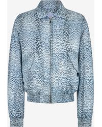 Roberto Cavalli - Reversible Bomber Jacket With Baby Jaguar Print - Lyst