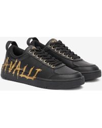 Roberto Cavalli - Zapatillas Con Logotipo Grafiti Dorado - Lyst