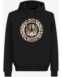 Roberto Cavalli - Sudadera Just Cavalli Con Capucha, Estampado Tiger Y Logotipo - Lyst
