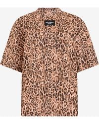 Roberto Cavalli - Leopard Skin Print T-Shirt With Logo - Lyst