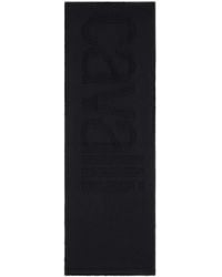 Roberto Cavalli - Wool Blend Scarf With Logo Workmanship - Lyst