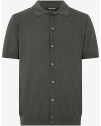 Roberto Cavalli - Polo Vert En Maille Avec Monogram Rc - Lyst