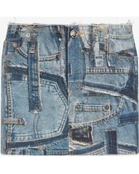 Roberto Cavalli - Patchwork Capsule Collection Denim Mini Skirt - Lyst