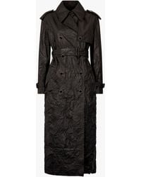 Roberto Cavalli - Long Crinkle-Effect Trench Coat - Lyst