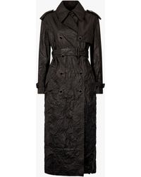 Roberto Cavalli - Long Crinkle-Effect Trench Coat - Lyst