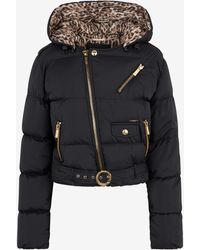 Roberto Cavalli - Puffer Jacket With Belt - Lyst