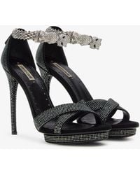 Roberto Cavalli - Panther-Head High-Heel Sandals - Lyst
