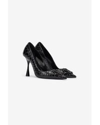 Roberto Cavalli - Crocodile-Print Leather Pumps - Lyst