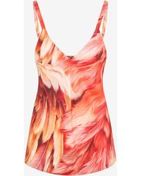 Roberto Cavalli - Top De Seda Con Estampado Plumange - Lyst
