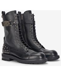 Roberto Cavalli - Combat Boots With Rc Monogram Detail - Lyst