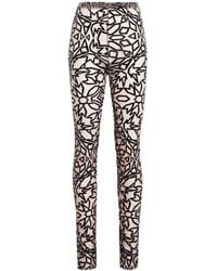 Roberto Cavalli - Graphic Tile Velvet Dévoré Leggings - Lyst