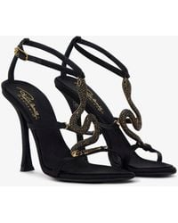 Roberto Cavalli - Snake-Embellished Sandals - Lyst