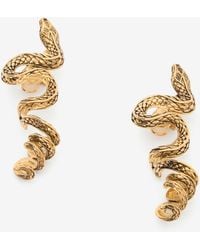 Roberto Cavalli - Antiqued Snake Earrings - Lyst