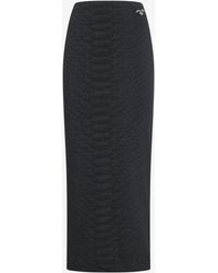 Roberto Cavalli - Midi Skirt With Serpentine Print And Jewel Detail - Lyst