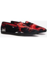 Roberto Cavalli - Bestickte Samt-Slipper - Lyst