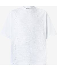Roberto Cavalli - T-Shirt With Textured Zebra Pattern - Lyst