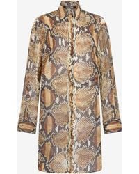Roberto Cavalli - Python Print Shirt Dress - Lyst
