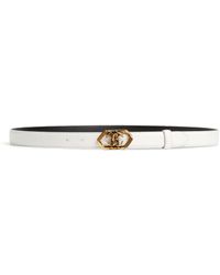 Roberto Cavalli Mirror snake buckle leather belt - Weiß