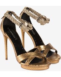 Roberto Cavalli - Panther-Head High-Heel Sandals - Lyst
