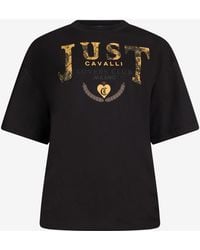 Roberto Cavalli - T-Shirt With Lovers Club Print - Lyst