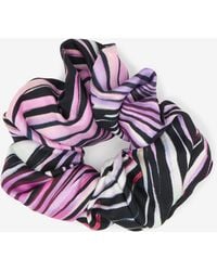 Roberto Cavalli - Ray Of Paradise Print Silk Scrunchie - Lyst