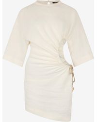 Roberto Cavalli - Solid Linen Short Dress - Lyst