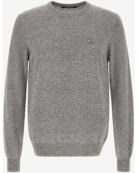 Roberto Cavalli - Wool Sweater With Monogram Mirror Snake - Lyst