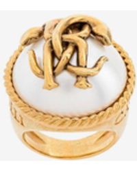 Roberto Cavalli Ring mit spiegelschlange - Weiß