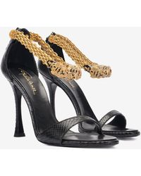 Roberto Cavalli - Sandalias De Piel Con Cabezas De Tigre - Lyst