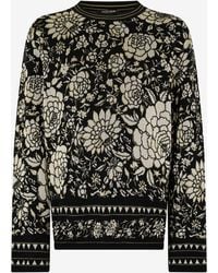 Roberto Cavalli - Floral Wool-Blend Sweater - Lyst