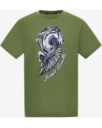 Roberto Cavalli - T-Shirt With Horse Logo And Print - Lyst