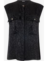 Roberto Cavalli - Sleeveless Top With Jaguar Skin Design - Lyst