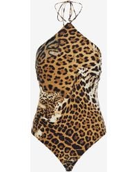 Roberto Cavalli - Top With Jaguar Skin Print - Lyst