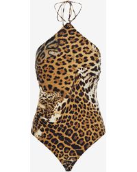 Roberto Cavalli - Top With Jaguar Skin Print - Lyst