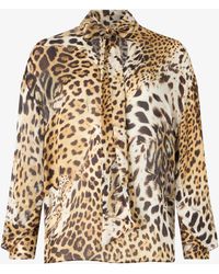 Roberto Cavalli - Camicia Con Stampa Jaguar Skin - Lyst