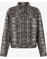 Roberto Cavalli - Chaqueta Vaquera Con Estampado Python - Lyst