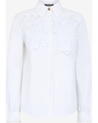 Roberto Cavalli - Shirt With Perforated Rose Motif - Lyst
