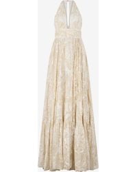 Roberto Cavalli - Long Dress With Ornamental Motif - Lyst