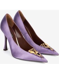 Roberto Cavalli - Lilac Pumps With Leaf Insert - Lyst