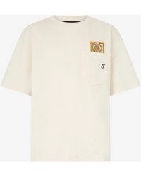 Roberto Cavalli - Ivory T-Shirt With Embroidered Persian Tarot Detail - Lyst