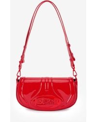 Roberto Cavalli - Rote Glänzende Schultertasche Mit Logo - Lyst