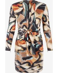 Roberto Cavalli - Butterfly Print Mini Dress - Lyst