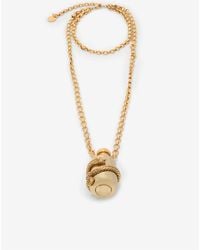 Roberto Cavalli - Antiqued Necklace With Pendant And Snake Motif - Lyst