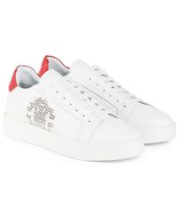 Roberto Cavalli Perforated Rc Monogram Sneakers - White