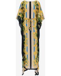 Roberto Cavalli - Kaftano Lemon And Snake Print - Lyst