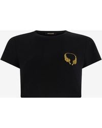 Roberto Cavalli - Cotton Crop Top With Tigers - Lyst